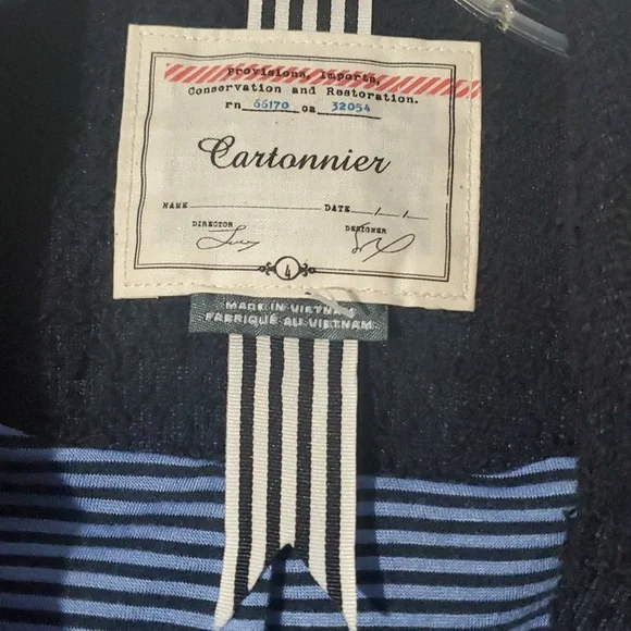 Anthropologie Cartonnier Blazer 4 Shoulder Pads Blue Black - Picture 3 of 12